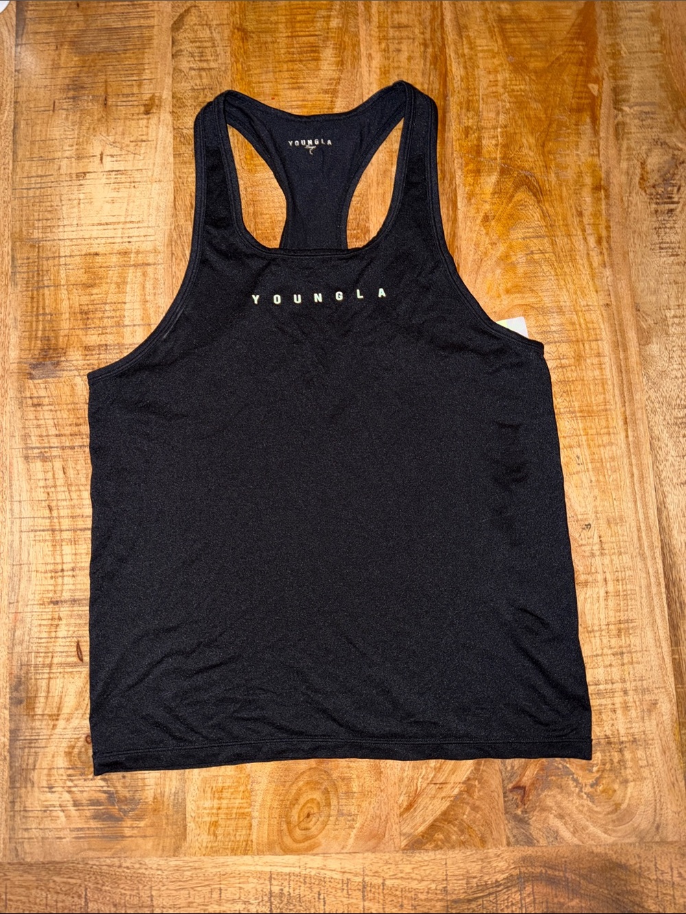 YoungLA Black Performance Racerback Tank